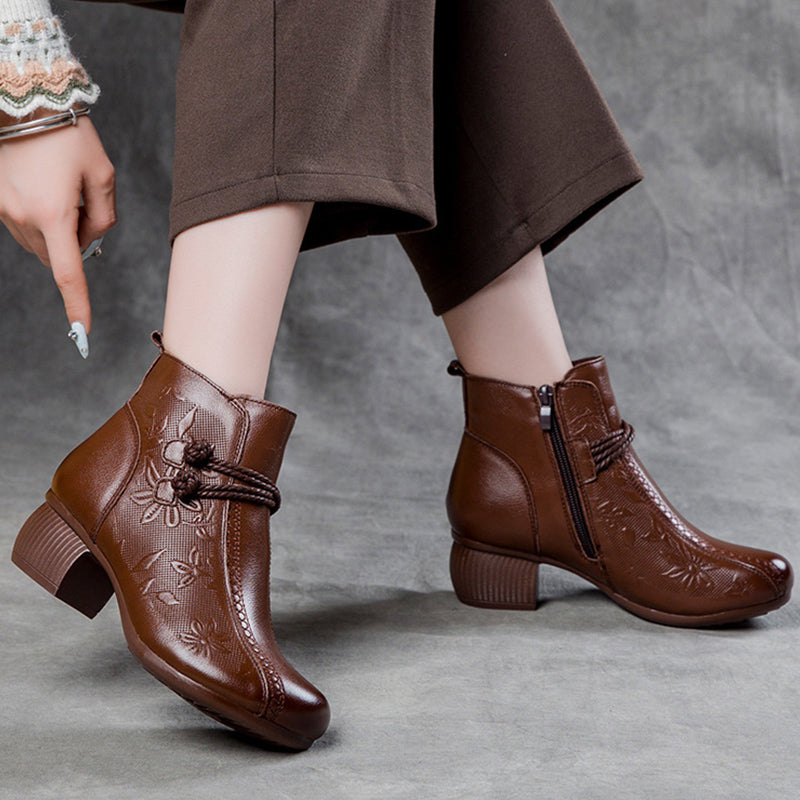 Zorielle | Handgemachte Lederstiefeletten mit warmem Innenfutter