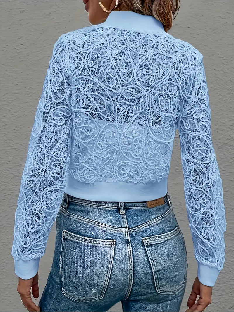 Marlia | Crop Lace Bomberjacke