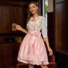 Oktoberfest Dirndl in Pink mit floraler Schürze