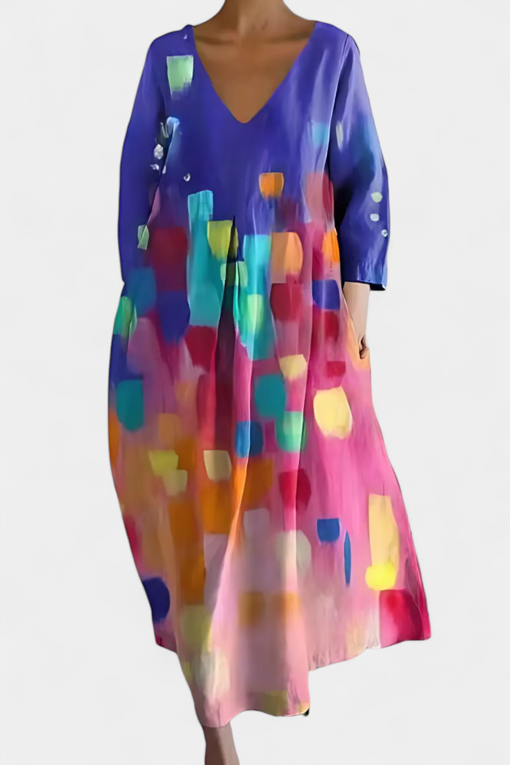 Mae | zeitloses Kleid mit elegantem V-Ausschnitt und bequemer Passform
