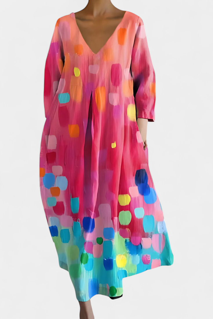 Mae | zeitloses Kleid mit elegantem V-Ausschnitt und bequemer Passform