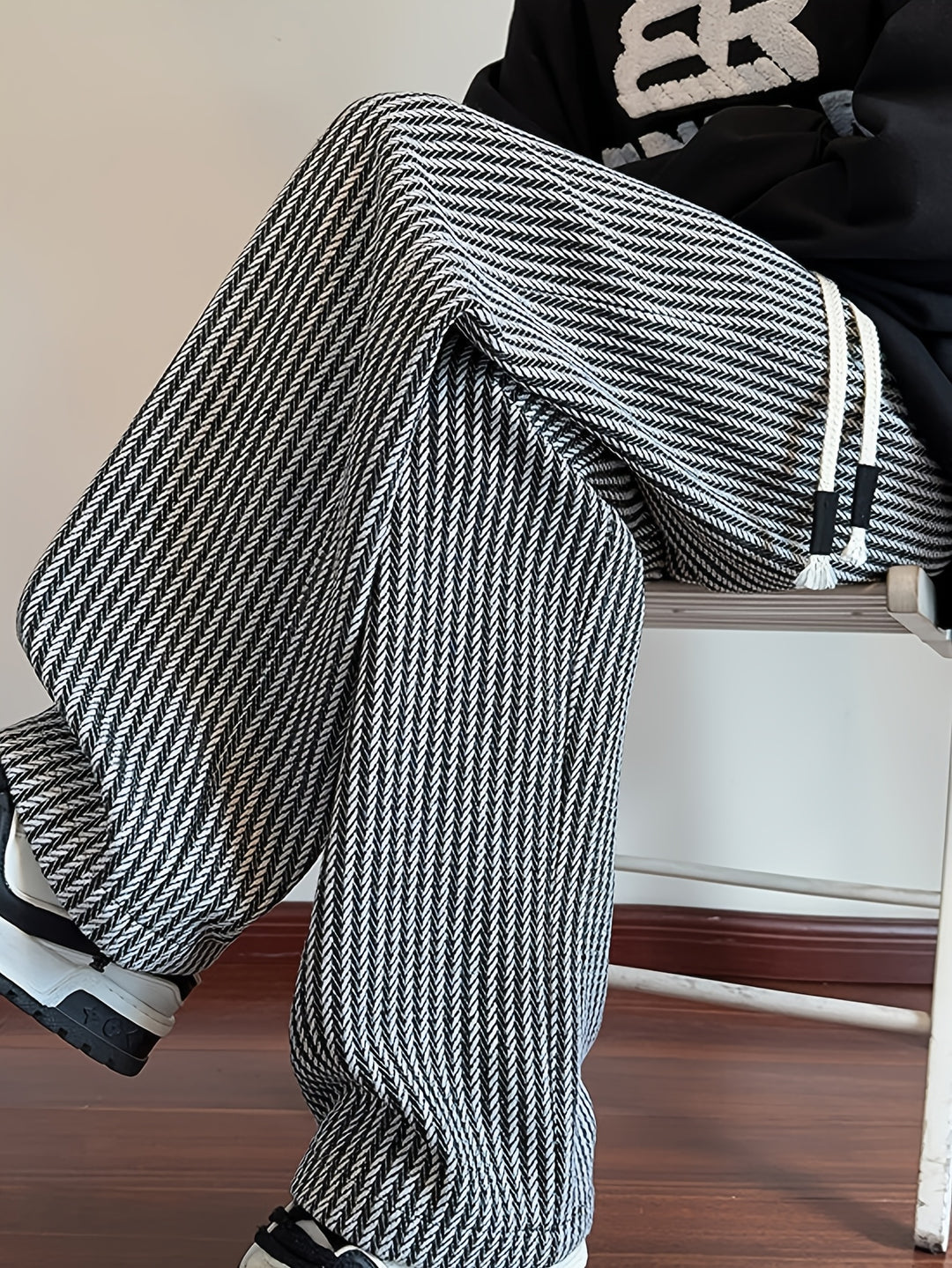 Leon | Gestreifte Hose mit weitem Bein