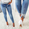 Presy | Damen Fit Denim-Hose mit Glitzer am hinteren Saum