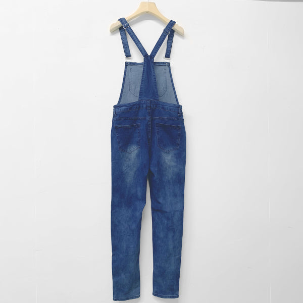 Bethy | Blauer Denim-Overall mit verstellbaren Trägern