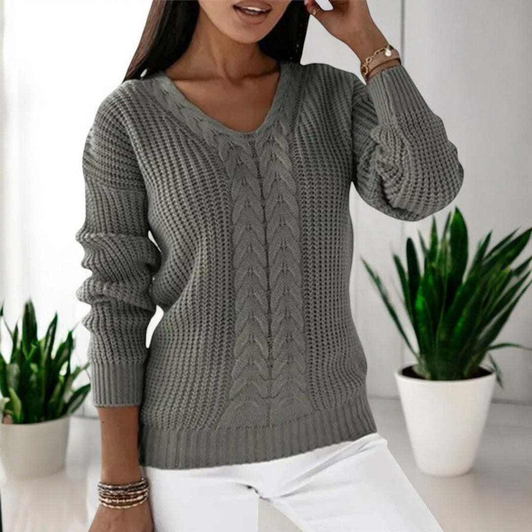 Freya™ | Skandi-Strickpullover - 2408-R - Grau / S