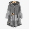 Nia™ | Kuschelweicher Plüsch-Hoodie mit Print - Grau / S