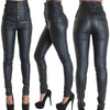 Page | Slim Fit Lederhose mit Schnürung am Bund