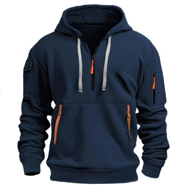 Garen - Stilfulde herre-hoodie - Blau / S