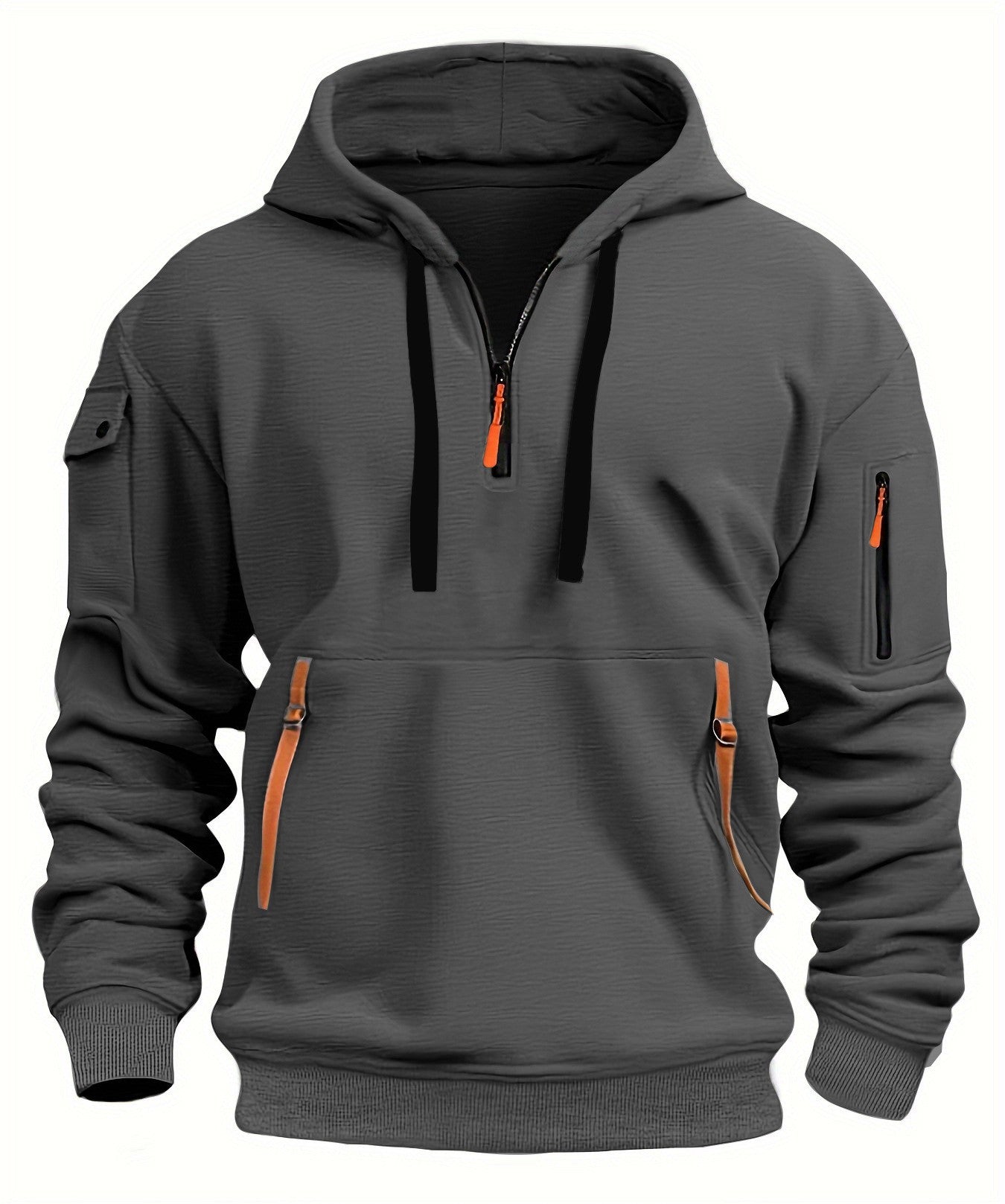 Garen - Stilfulde herre-hoodie - Dunkelgrau / S