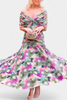 Evelyn | Elegantes Maxikleid mit floralen Details