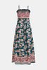 Tina | Stilvolles blumiges Maxikleid mit femininer Smokarbeit