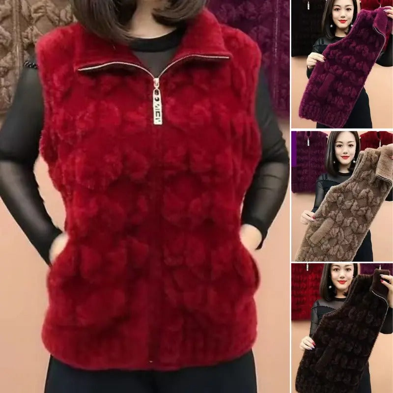 Narissa | Damenjacke aus Samtimitat mit Reverskragen