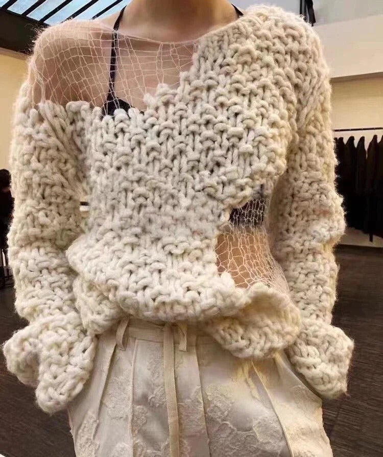 Marielle | Lockerer Patchwork-Strickpullover