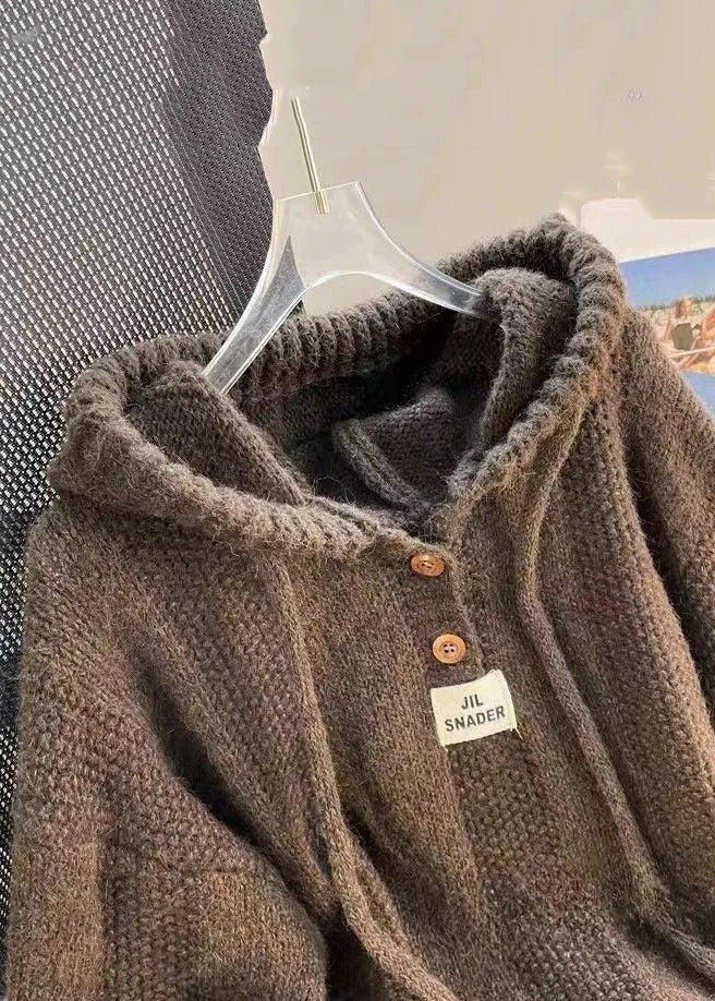 Marlene | Kapuzenpullover aus Baumwollstrick mit Schnürung