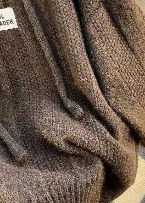 Marlene | Kapuzenpullover aus Baumwollstrick mit Schnürung