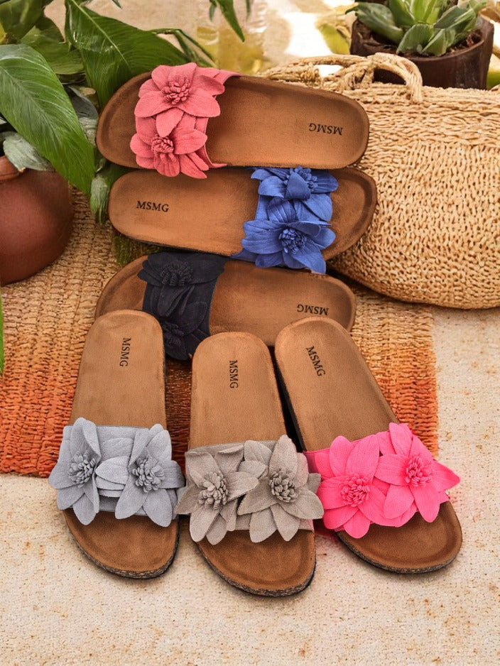 Fiona | Damen-Klapken mit Blumenapplikation