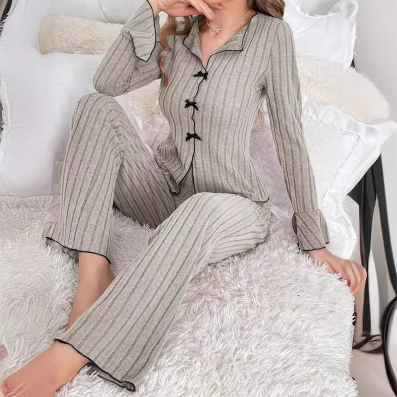 Elinora | Gerippte Pyjama Set