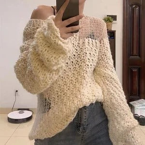 Marielle | Lockerer Patchwork-Strickpullover