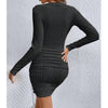 Pithy | Geripptes Strickkleid mit V-Ausschnitt
