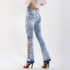 Elorie | Vintage-Jeans mit Blumenstickerei