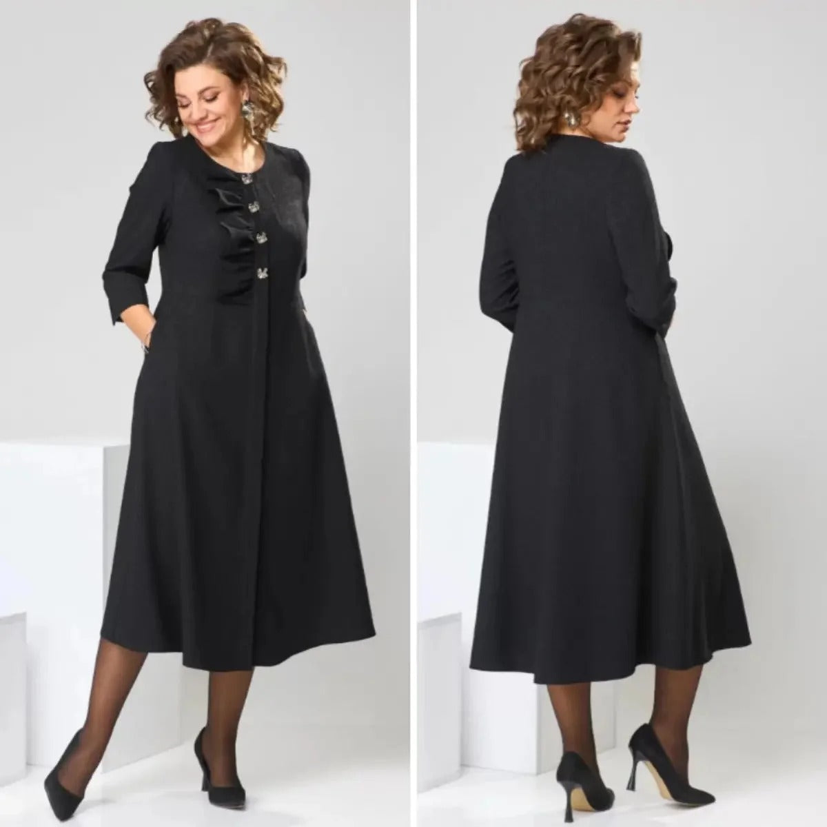 Elinova | Hochwertiges Midi-Kleid für Damen