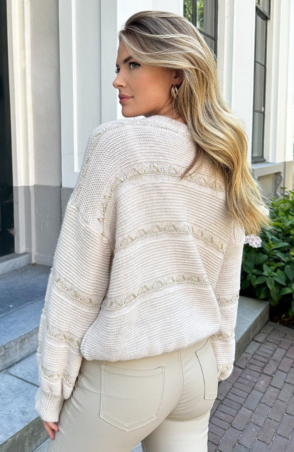 Liora | Boho-Pullover Beige