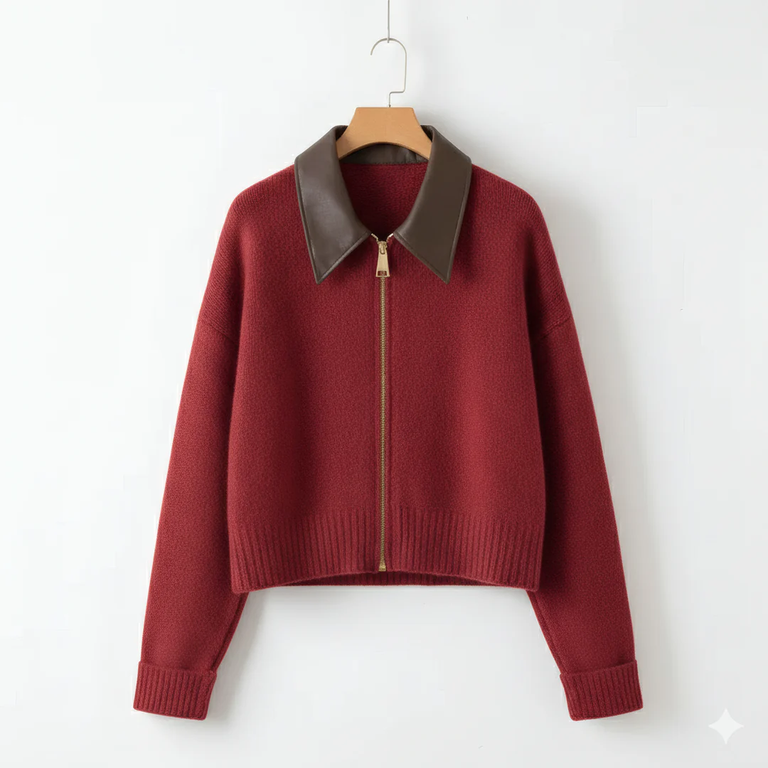 Jena | Vintage Strickjacke mit Reißverschluss