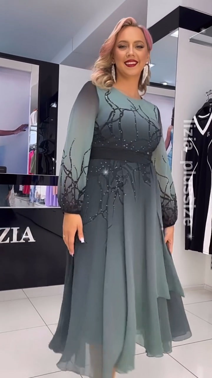 Brittany | Elegante Chiffon-Maxirock mit Kristallakzenten