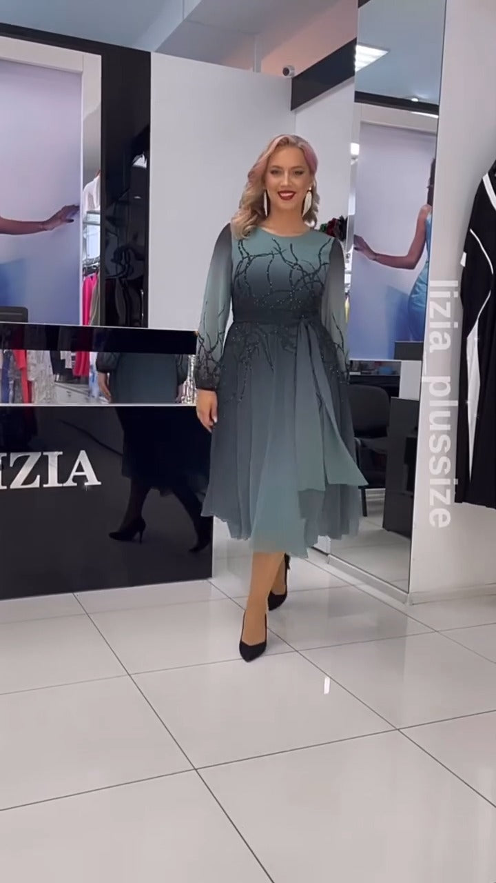 Brittany | Elegante Chiffon-Maxirock mit Kristallakzenten