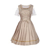 Elegantes Champagne Gold Dirndl mit Schürze und Bluse für das Oktoberfest