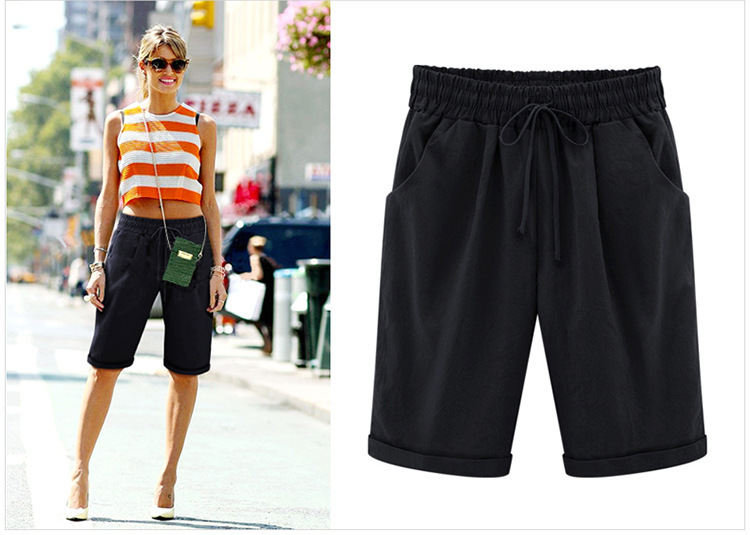 Alexandria | Lässige Übergrößen-Shorts mit elastischem Bund