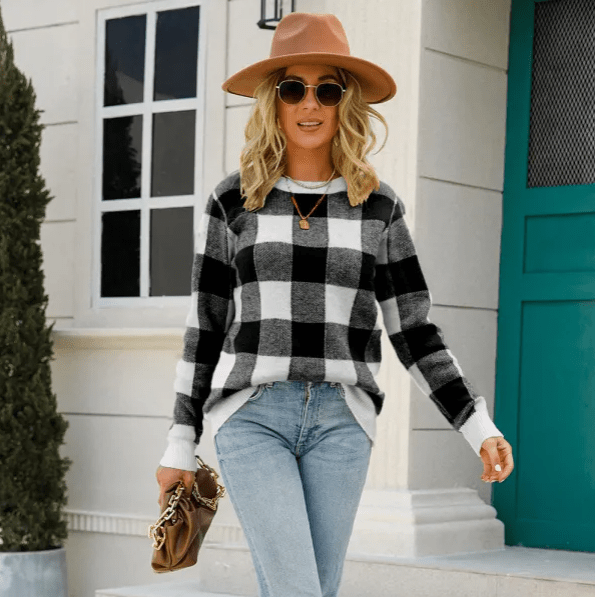 Lieka | Karierter Plaid-Pullover