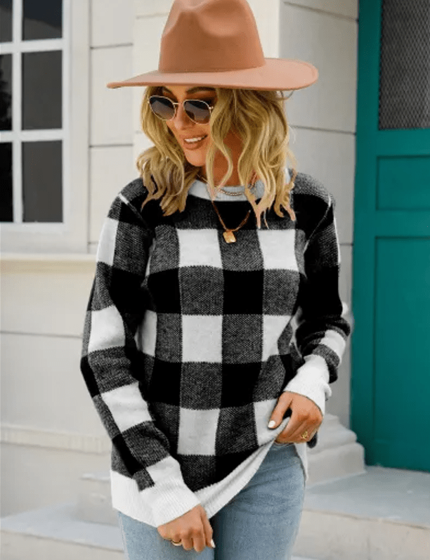Lieka | Karierter Plaid-Pullover