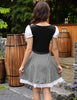 Oktoberfest Dirndl Kostüm Set mit Schürze im Biermädchen-Stil