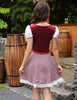 Oktoberfest Dirndl Kostüm Set mit Schürze im Biermädchen-Stil