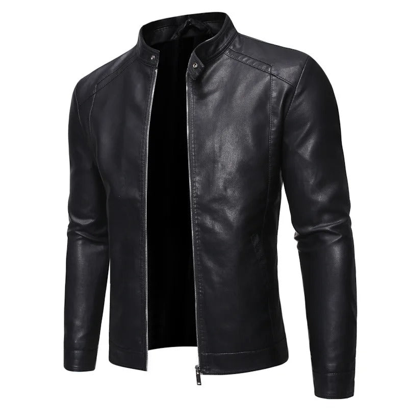 Xyron | Lederjacke mit Stehkragen