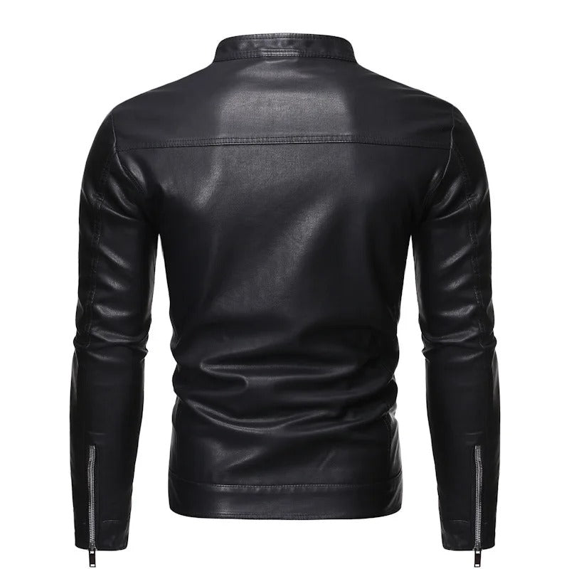 Xyron | Lederjacke mit Stehkragen