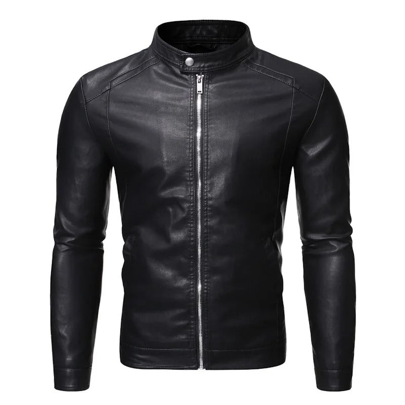 Xyron | Lederjacke mit Stehkragen