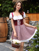 Oktoberfest Dirndl Kostüm Set mit Schürze im Biermädchen-Stil