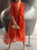 Monica | Zartes Kleid aus Chiffon mit V-Ausschnitt