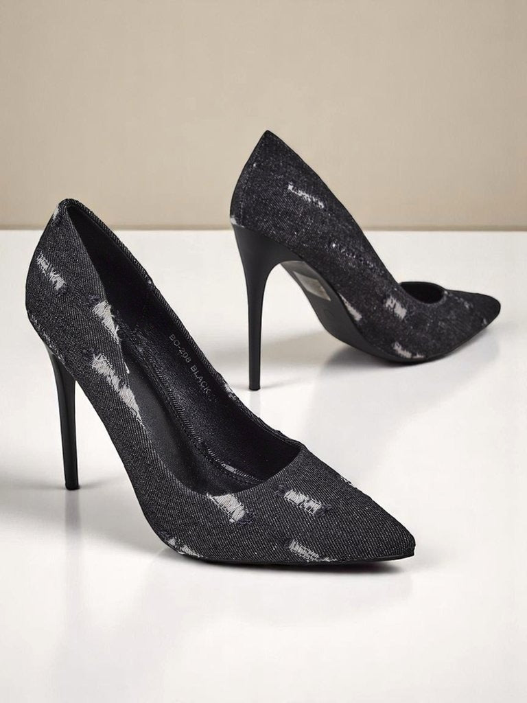 Ainara | modische Stiletto-Pumps im Denim-Chic