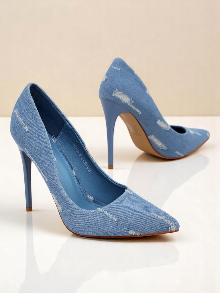 Ainara | modische Stiletto-Pumps im Denim-Chic