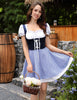 Oktoberfest Dirndl Kostüm Set mit Schürze im Biermädchen-Stil