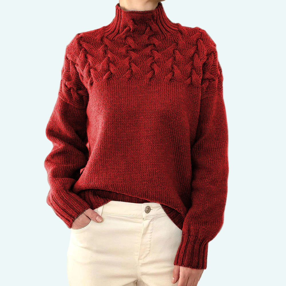 Tivia | Weicher Strickpullover mit hohem Kragen