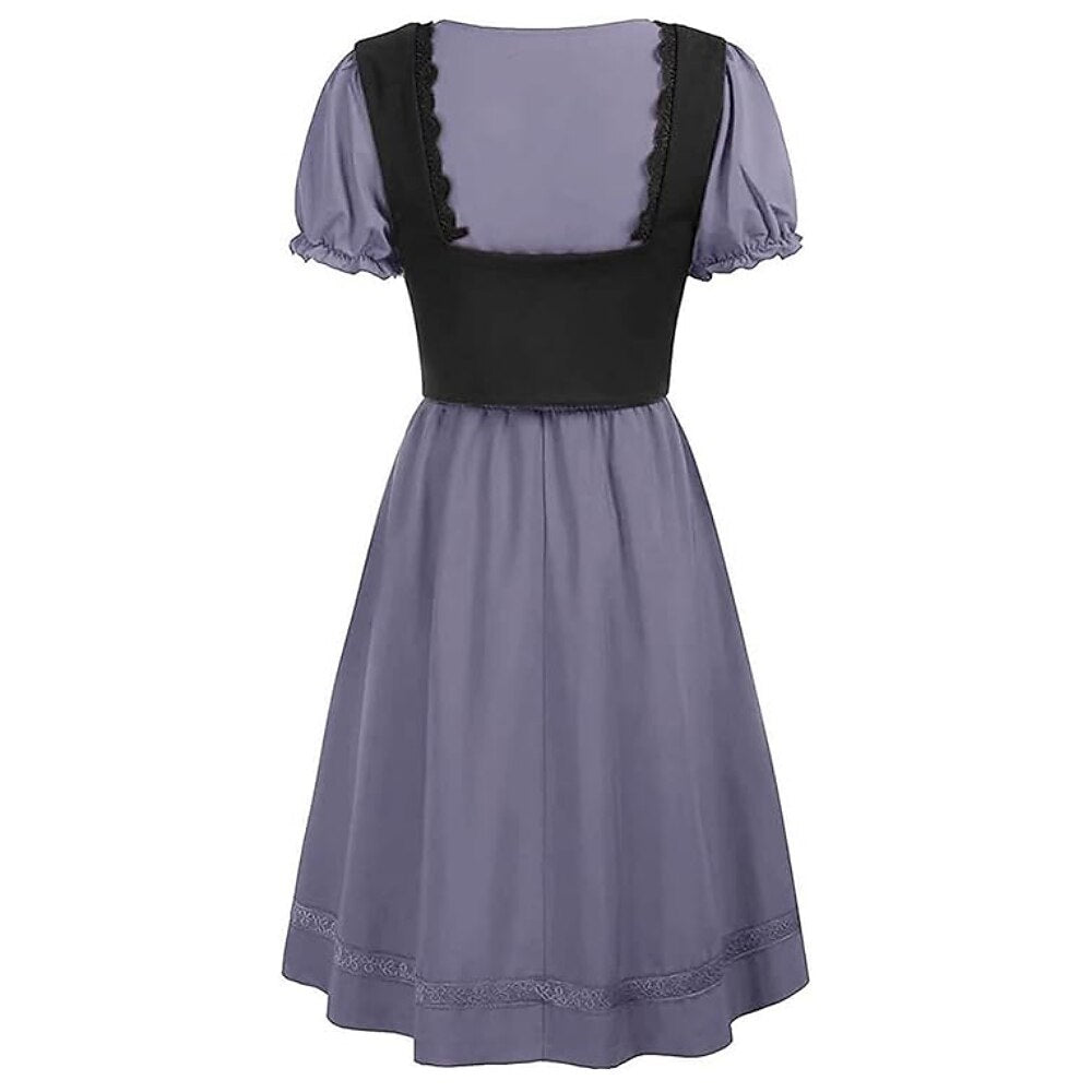Renaissance-Style Oktoberfest Dress with Puff Sleeves