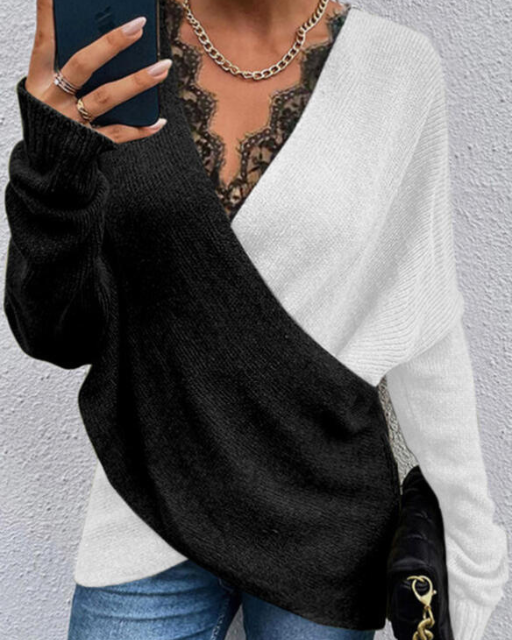 Calaste | Pullover mit V-Ausschnitt und Wickeloptik