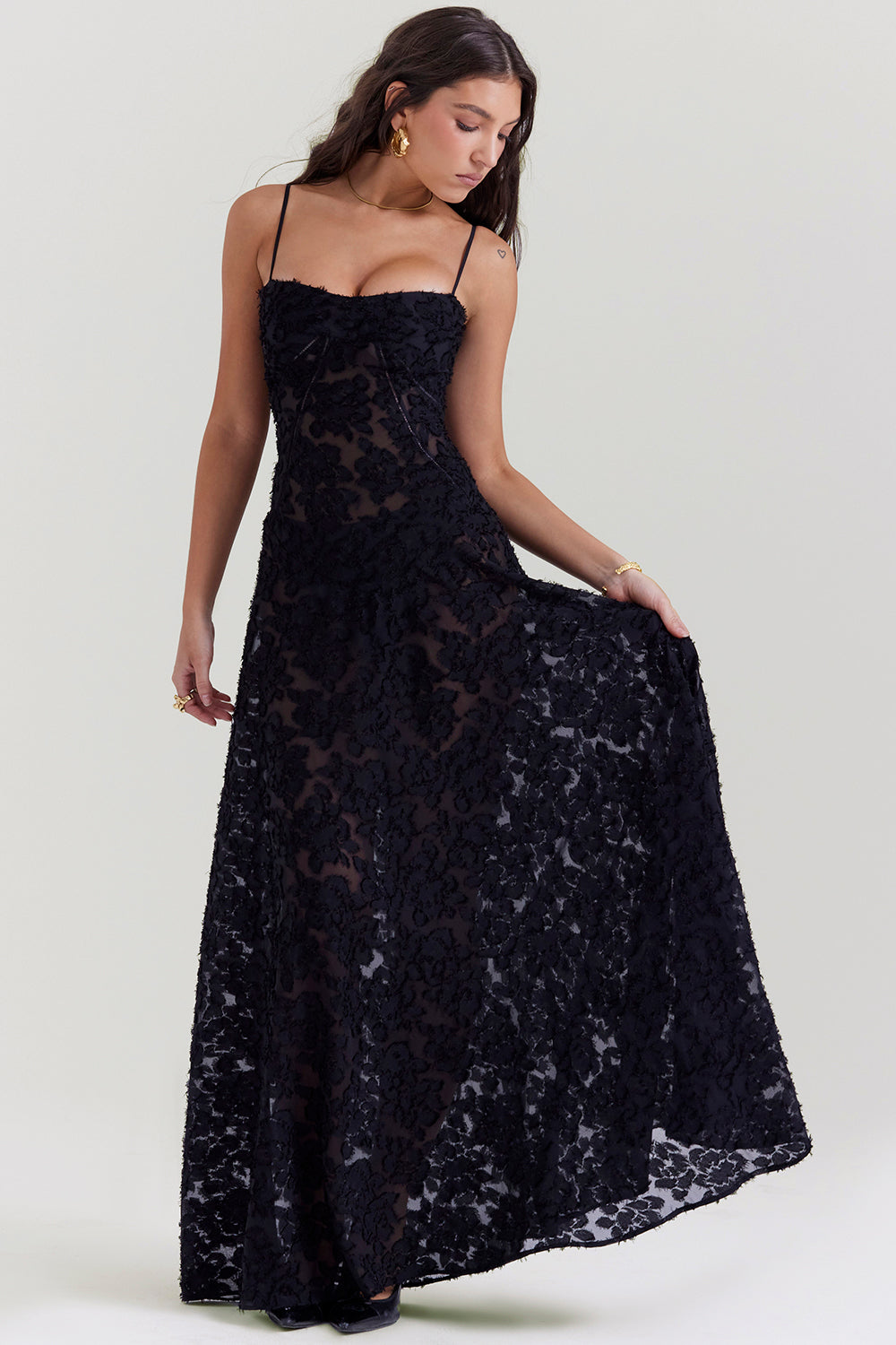 Sadie | Langes ärmelloses Kleid mit klassischem Design