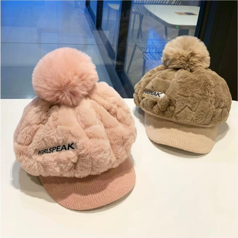 Charmie | Weicher Damenwinterhut mit kurzem Schirm