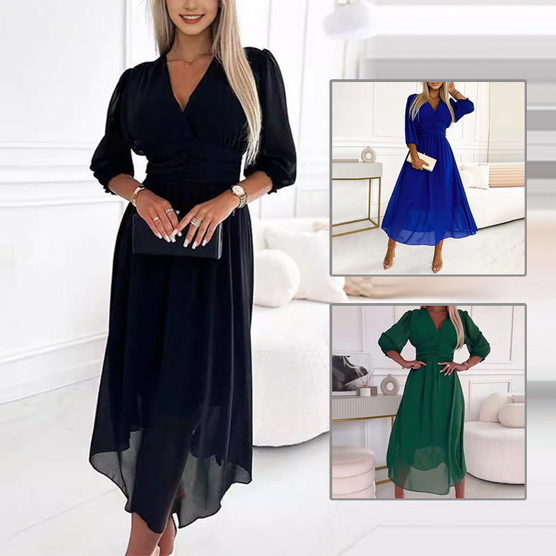 Seraphine | Feminines Chiffonkleid mit V-Ausschnitt