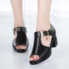 Uschi | Stilvolle Sandalen mit Metallschnalle und Dickem Absatz